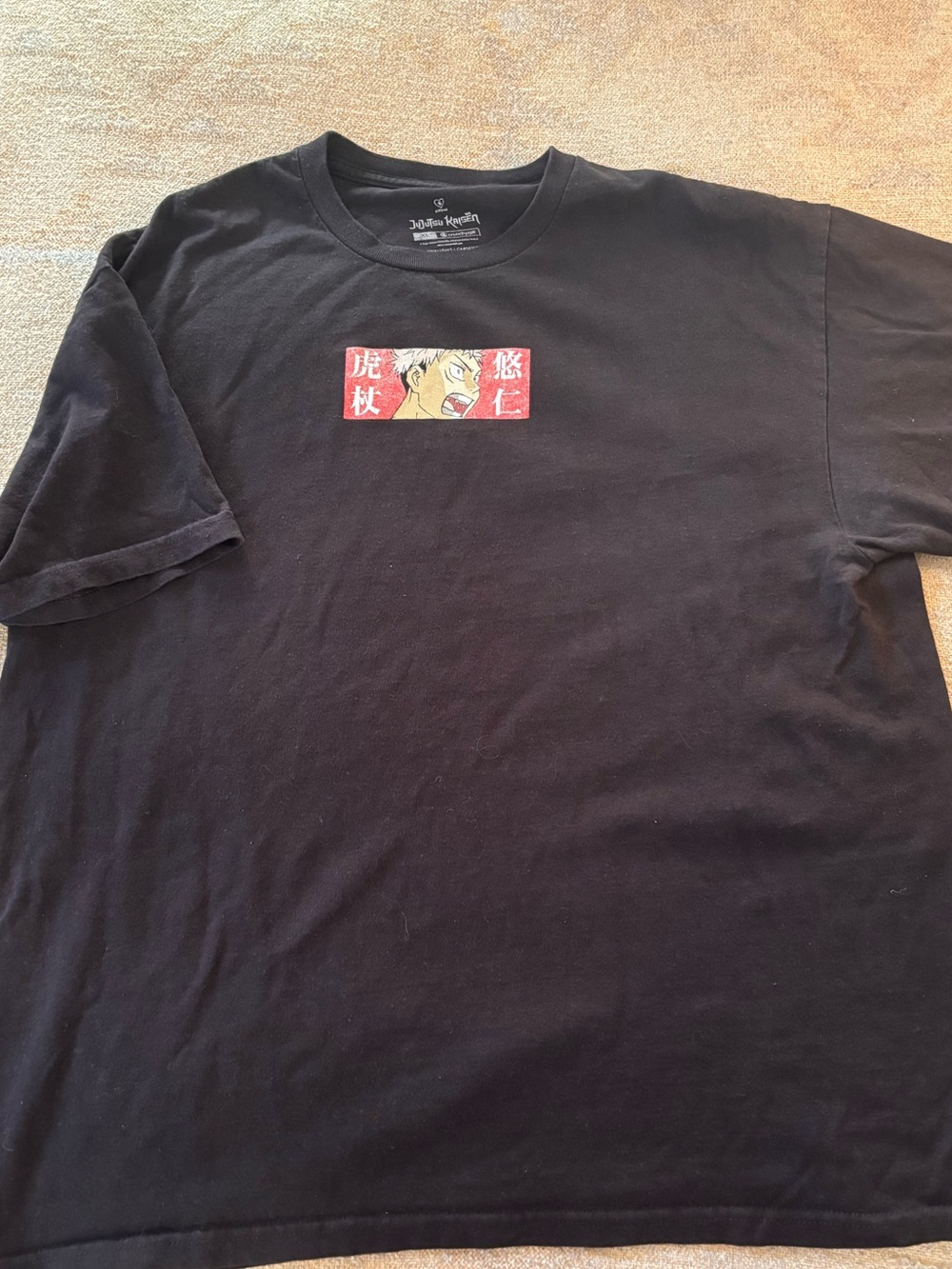 John Varvatos Black T-Shirt with Red Graphic Box